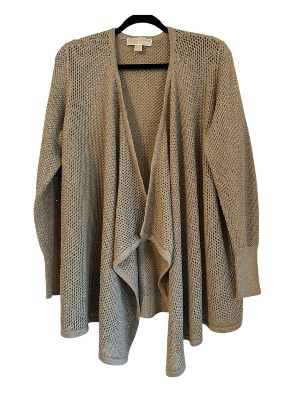 NWOT | Michael Kors | Gold Shimmer Open Front Cardigan | Size XL
